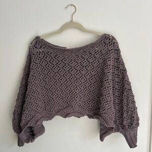 Purple slouchy crochet sweater